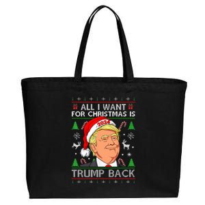 All I Want for Christmas Is Trump Back 2024 Ugly Sweater  Cotton Canvas Jumbo Tote