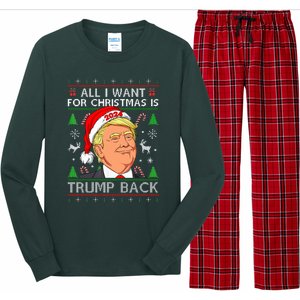 All I Want for Christmas Is Trump Back 2024 Ugly Sweater  Long Sleeve Pajama Set