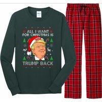 All I Want for Christmas Is Trump Back 2024 Ugly Sweater  Long Sleeve Pajama Set