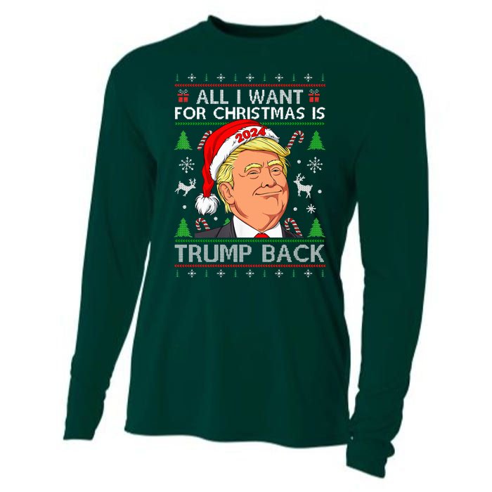 All I Want for Christmas Is Trump Back 2024 Ugly Sweater  Cooling Performance Long Sleeve Crew