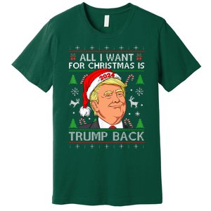 All I Want for Christmas Is Trump Back 2024 Ugly Sweater  Premium T-Shirt