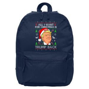 All I Want for Christmas Is Trump Back 2024 Ugly Sweater  16 in Basic Backpack