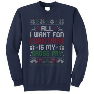 All I Want For Christmas Is My Gross Pay Joke Sweatshirt