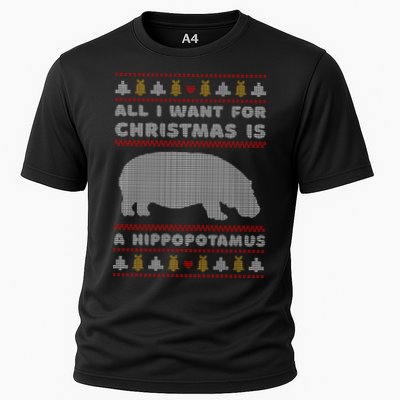 All I Want For Christmas Is A Hippopotamus Cute Ugly Christmas Performance Shirt
