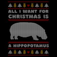 All I Want For Christmas Is A Hippopotamus Cute Ugly Christmas Cooling Performance Crew T-Shirt