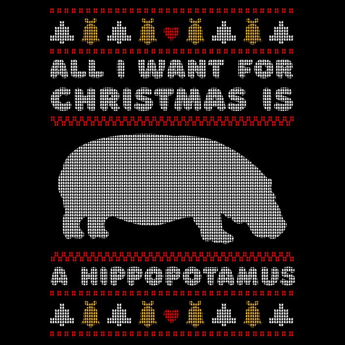 All I Want For Christmas Is A Hippopotamus Cute Ugly Christmas Cooling Performance Crew T-Shirt