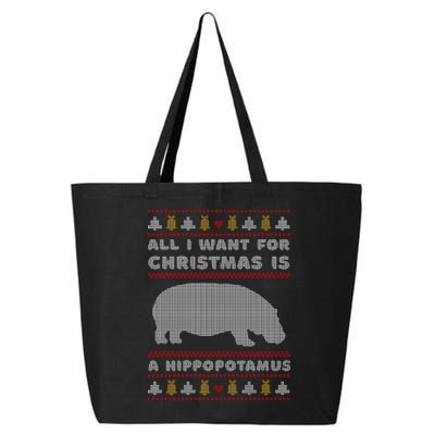 All I Want For Christmas Is A Hippopotamus Cute Ugly Christmas 25L Jumbo Tote