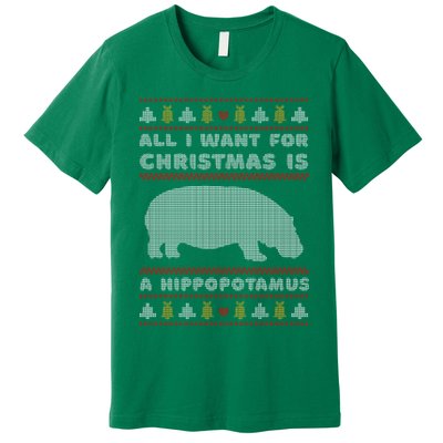 All I Want For Christmas Is A Hippopotamus Cute Ugly Christmas Premium T-Shirt