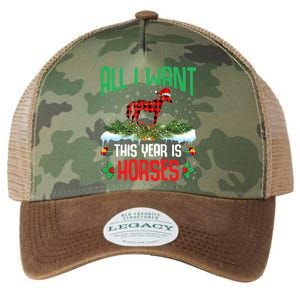 All I Want This Year Is Horses Wearing Santa Hat Christmas Cute Gift Legacy Tie Dye Trucker Hat