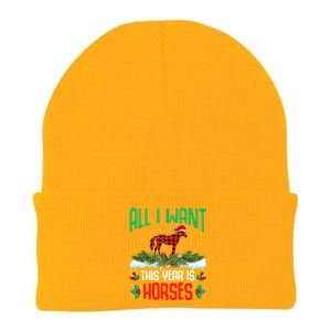 All I Want This Year Is Horses Wearing Santa Hat Christmas Cute Gift Knit Cap Winter Beanie