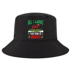 All I Want This Year Is Horses Wearing Santa Hat Christmas Cute Gift Cool Comfort Performance Bucket Hat