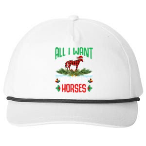 All I Want This Year Is Horses Wearing Santa Hat Christmas Cute Gift Snapback Five-Panel Rope Hat