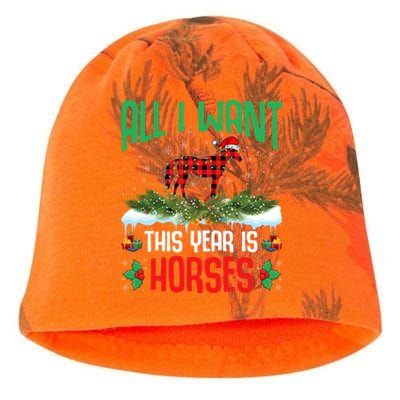 All I Want This Year Is Horses Wearing Santa Hat Christmas Cute Gift Kati - Camo Knit Beanie