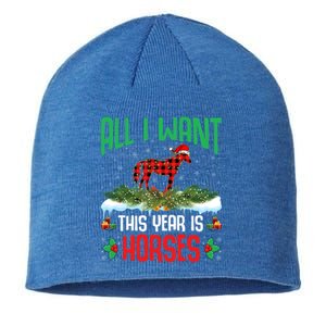 All I Want This Year Is Horses Wearing Santa Hat Christmas Cute Gift Sustainable Beanie