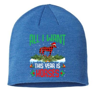 All I Want This Year Is Horses Wearing Santa Hat Christmas Cute Gift Sustainable Beanie