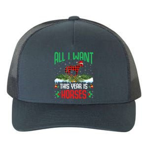 All I Want This Year Is Horses Wearing Santa Hat Christmas Cute Gift Yupoong Adult 5-Panel Trucker Hat