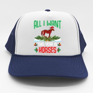 All I Want This Year Is Horses Wearing Santa Hat Christmas Cute Gift Trucker Hat