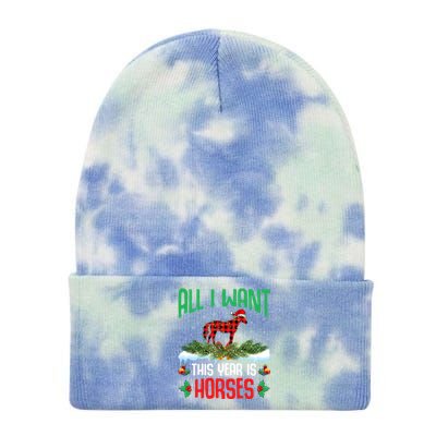 All I Want This Year Is Horses Wearing Santa Hat Christmas Cute Gift Tie Dye 12in Knit Beanie