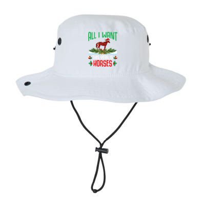 All I Want This Year Is Horses Wearing Santa Hat Christmas Cute Gift Legacy Cool Fit Booney Bucket Hat