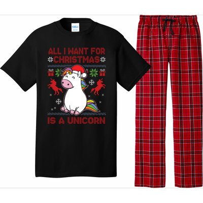 All I Want For Christmas Is A Unicorn Ugly Christmas Gift Pajama Set