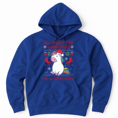 All I Want For Christmas Is A Unicorn Ugly Christmas Gift Hoodie