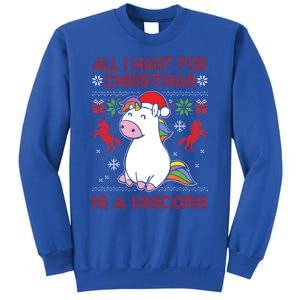 All I Want For Christmas Is A Unicorn Ugly Christmas Gift Sweatshirt