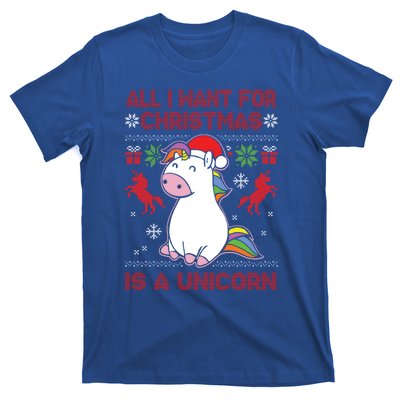 All I Want For Christmas Is A Unicorn Ugly Christmas Gift T-Shirt