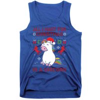 All I Want For Christmas Is A Unicorn Ugly Christmas Gift Tank Top