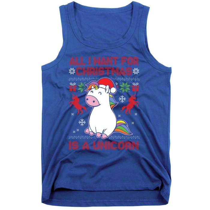 All I Want For Christmas Is A Unicorn Ugly Christmas Gift Tank Top