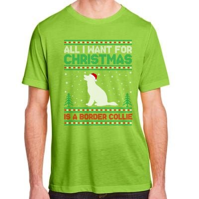 All I Want For Xmas Is A Border Collie Dog Ugly Xmas Sweater Gift Adult ChromaSoft Performance T-Shirt