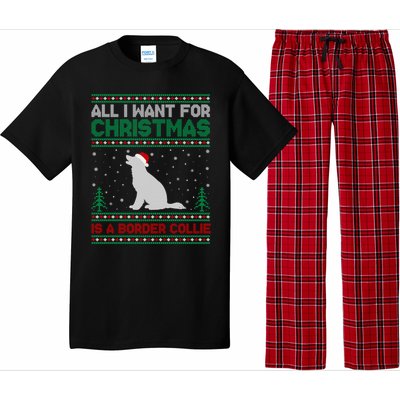 All I Want For Xmas Is A Border Collie Dog Ugly Xmas Sweater Gift Pajama Set