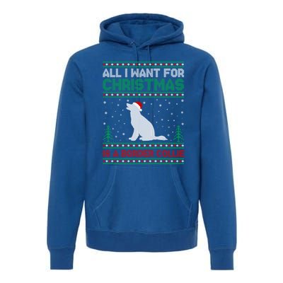 All I Want For Xmas Is A Border Collie Dog Ugly Xmas Sweater Gift Premium Hoodie