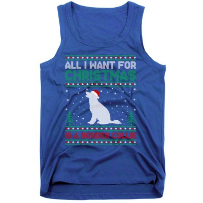 All I Want For Xmas Is A Border Collie Dog Ugly Xmas Sweater Gift Tank Top