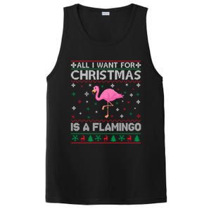 All I Want For Christmas Is A Flamingo Ugly Xmas Sweater Gift PosiCharge Competitor Tank