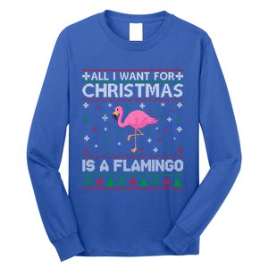 All I Want For Christmas Is A Flamingo Ugly Xmas Sweater Gift Long Sleeve Shirt