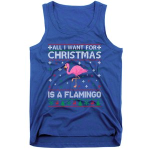 All I Want For Christmas Is A Flamingo Ugly Xmas Sweater Gift Tank Top