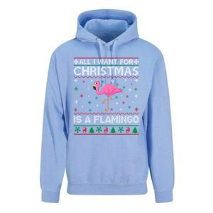 All I Want For Christmas Is A Flamingo Ugly Xmas Sweater Gift Unisex Surf Hoodie