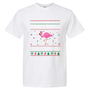 All I Want For Christmas Is A Flamingo Ugly Xmas Sweater Gift Garment-Dyed Heavyweight T-Shirt