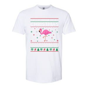 All I Want For Christmas Is A Flamingo Ugly Xmas Sweater Gift Softstyle CVC T-Shirt