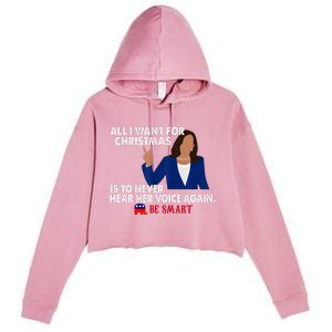 All I Want For Christmas Is To Never Hear Her Voice Again Crop Fleece Hoodie