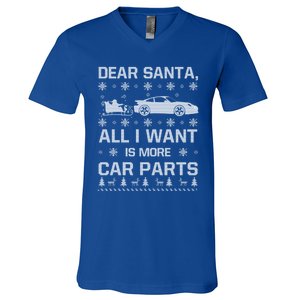 All I Want Is More Car Parts Christmas Funny Gift Gift V-Neck T-Shirt