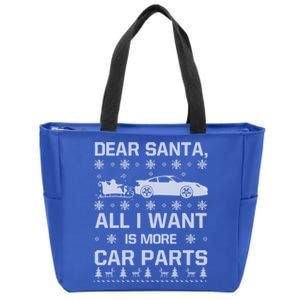 All I Want Is More Car Parts Christmas Funny Gift Gift Zip Tote Bag