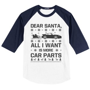 All I Want Is More Car Parts Christmas Funny Gift Gift Baseball Sleeve Shirt