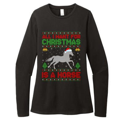 All I Want For Xmas Is A Horse Funny Ugly Christmas Horse Great Gift Womens CVC Long Sleeve Shirt