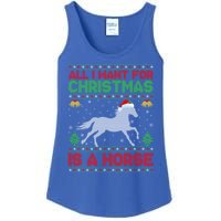 All I Want For Xmas Is A Horse Funny Ugly Christmas Horse Great Gift Ladies Essential Tank