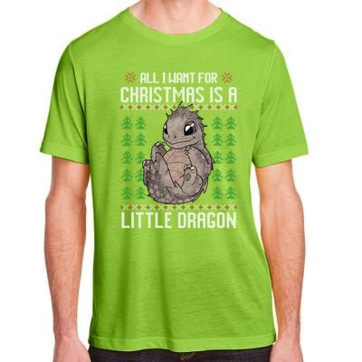 All I Want For Christmas Is A Dragon Ugly Xmas Sweater Gift Adult ChromaSoft Performance T-Shirt