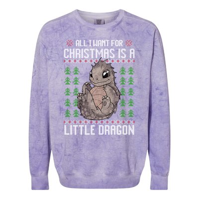 All I Want For Christmas Is A Dragon Ugly Xmas Sweater Gift Colorblast Crewneck Sweatshirt