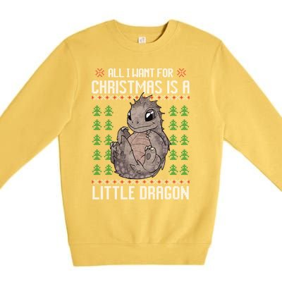 All I Want For Christmas Is A Dragon Ugly Xmas Sweater Gift Premium Crewneck Sweatshirt