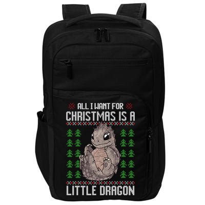 All I Want For Christmas Is A Dragon Ugly Xmas Sweater Gift Impact Tech Backpack