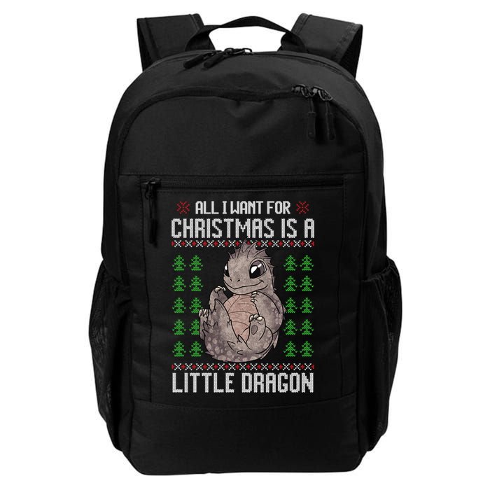 All I Want For Christmas Is A Dragon Ugly Xmas Sweater Gift Backpack